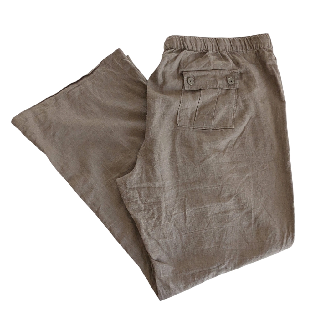 New York & Co Tan Linen Blend Pants Size XL